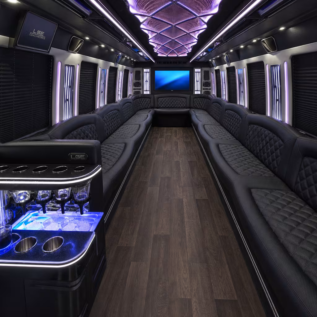 25 Passenger Party Bus Interior