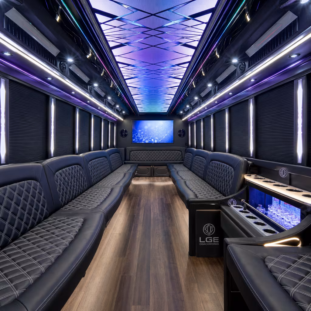 30 Passenger Party Bus Interior