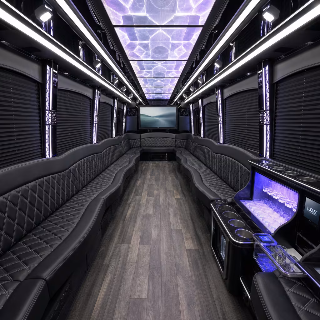 40 Passenger Party Bus Interior