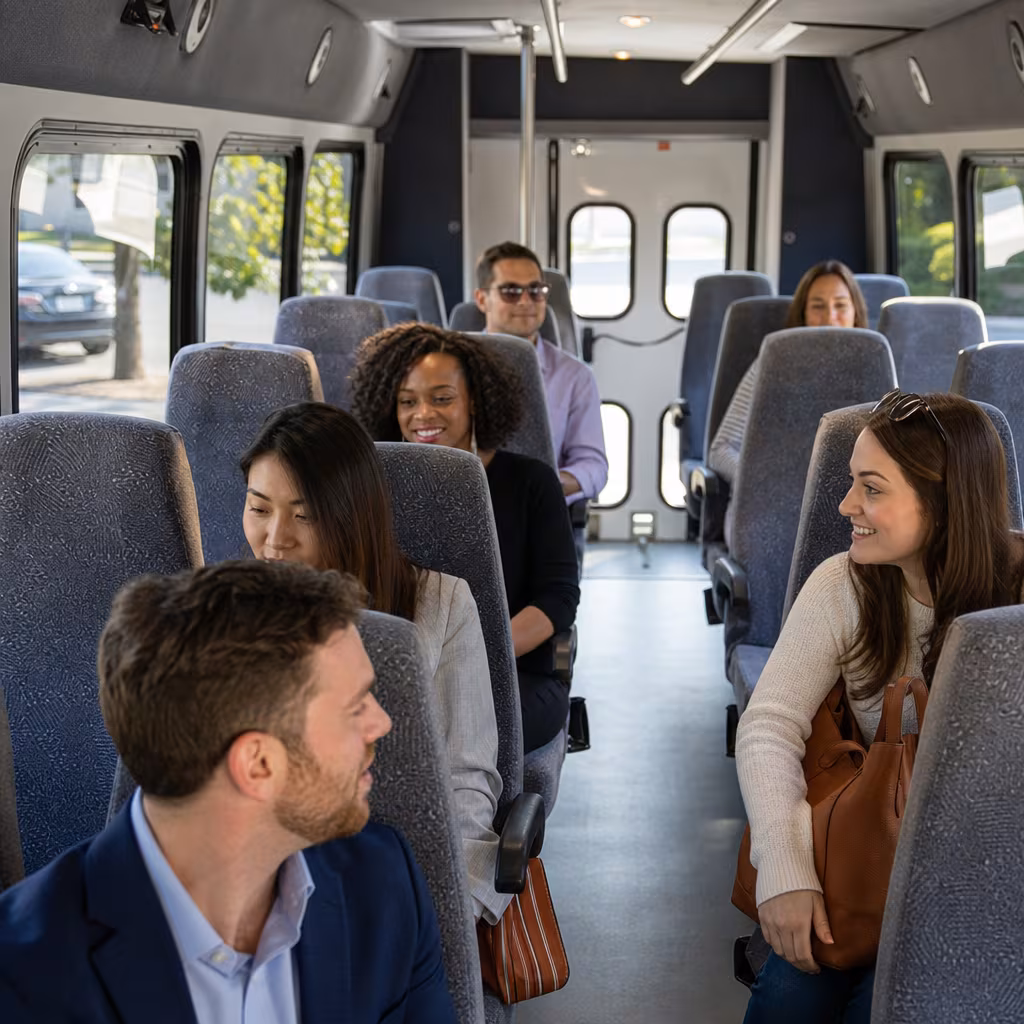 Black Mercedes Sprinter van staged for an San Francisco Corporate Transportation group