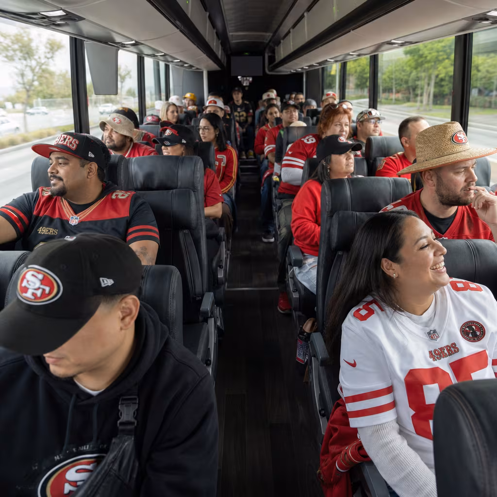 Black Mercedes Sprinter van staged for an San Francisco Sporting Event Transportation group