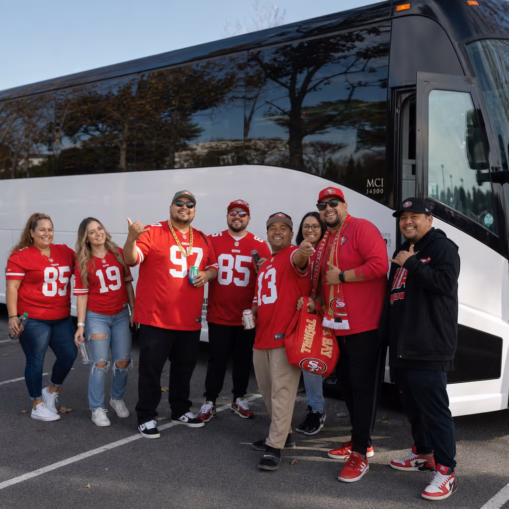 Passengers loading luggage while boarding an San Francisco group shuttle