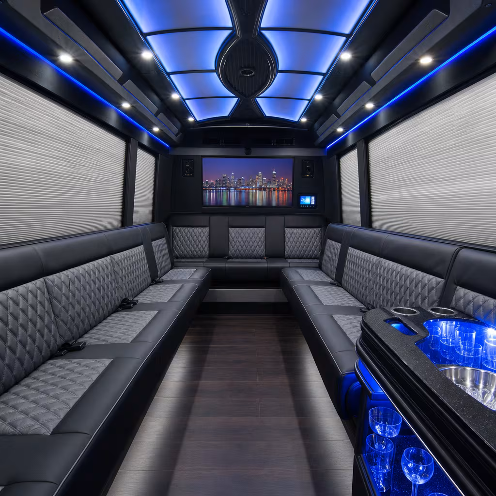 14 Passenger Sprinter Limo Interior