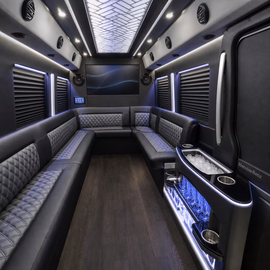 14 Passenger Sprinter Limo Interior